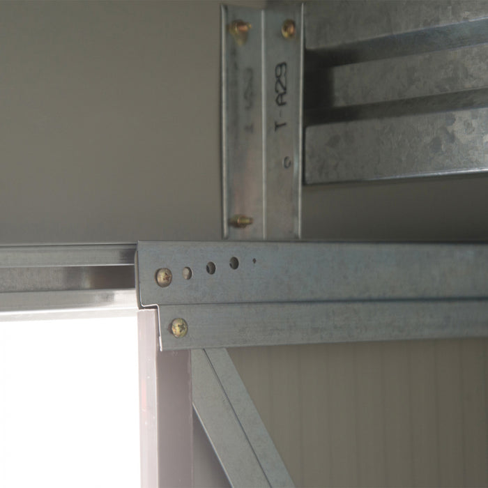 Outsunny 7' X 4' X 6' Garden Storage Shed Outdoor Patio Yard Metal Tool Storage House W/ Steel Floor Foundation And Double Doors Grey