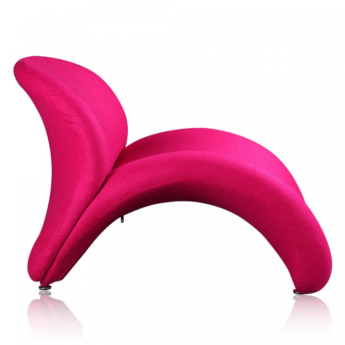 Rosebud Modern Wool Blend Accent Chair in Fuchsia - Set of 2