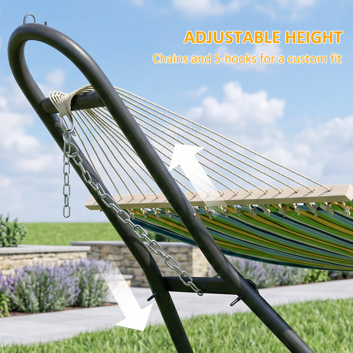 Outsunny 9ft Hammock Stand Adjustable Height, 330 lbs Capacity, Black