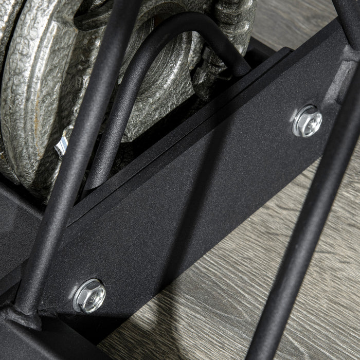 Soozier Horizontal Weight Rack, Weight Plate Rack Holder, Bumper Plate Storage With Transport Wheels And Handle For Home Gym