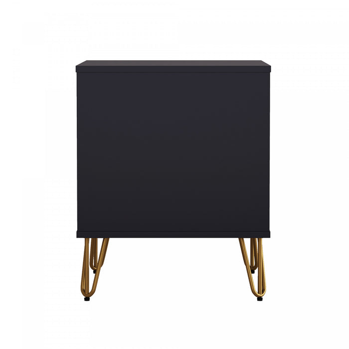 Avira Mid-Century Modern 20\" Nightstand in Black (1-Drawer)