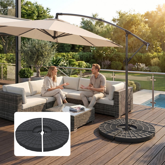 Outsunny Set of 4 Umbrella Base Weights Outdoor Parasol Holder