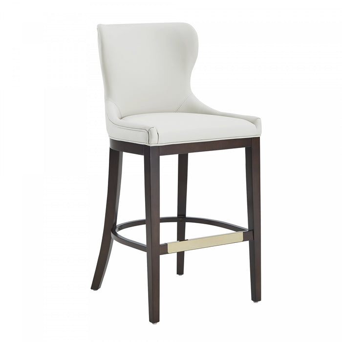 Blair Modern Wood Upholstered Barstool in White - Set of 3 Bar Stool