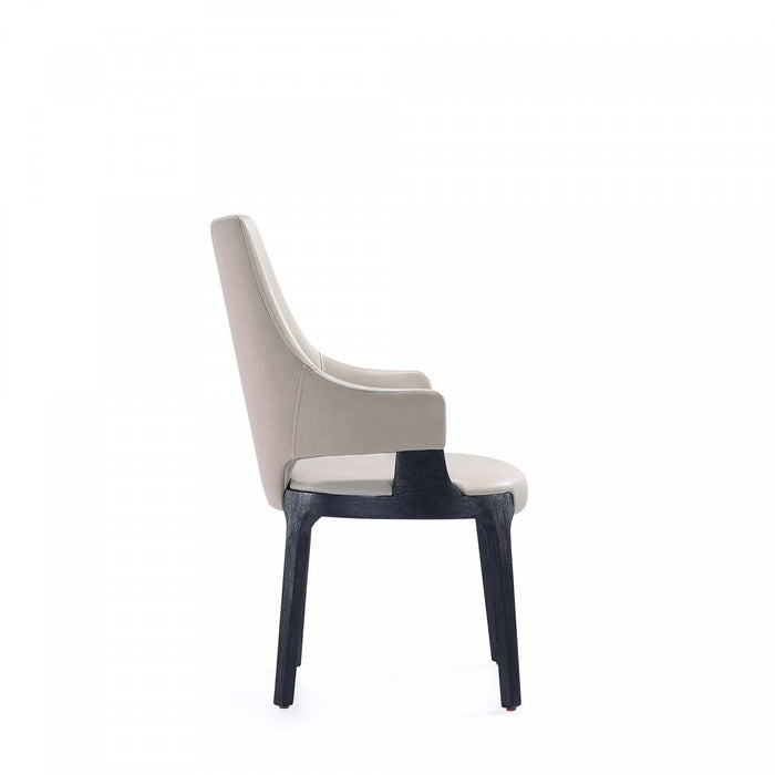 Kara Modern Wood Upholstered Dining Chair in Light Gray - Set of 2