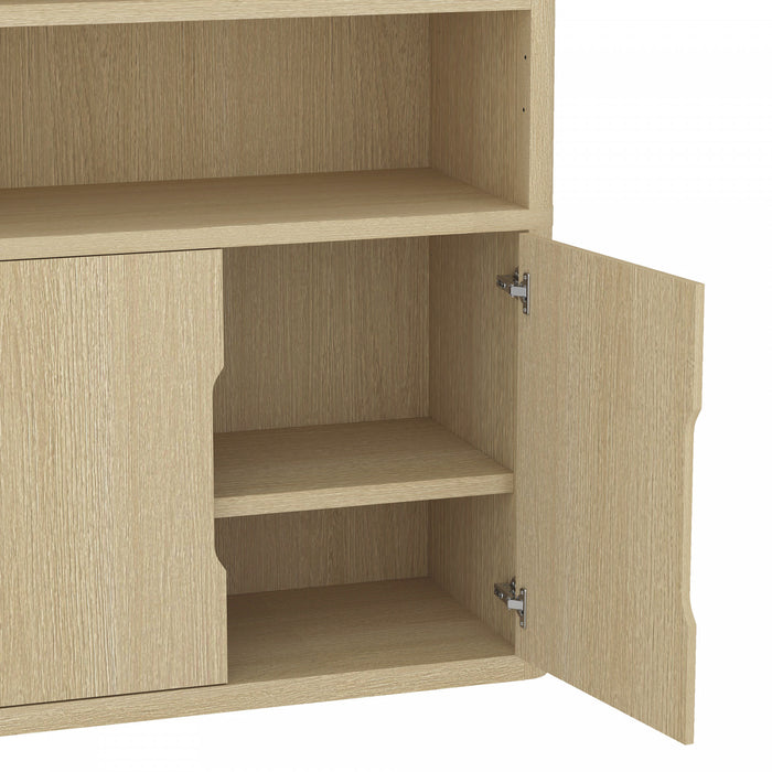 Rivington Modern 40\" Bookcase Cabinet in Natural Oak - Set of 2