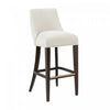 Beever Modern Chenille Wood Upholstered Barstool in Cream - Set of 3 Bar Stool | Tabouret de bar moderne Beever en bois et tissu chenille creme - Lot de 3