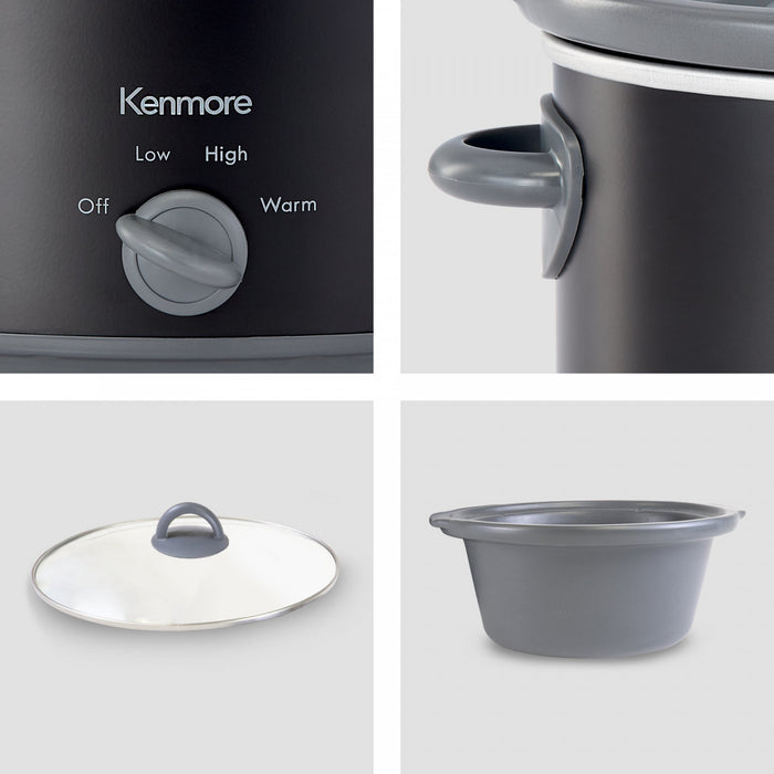 Kenmore Slow Cooker, 5 qt (4.7L), Easy to Use, Dial Control