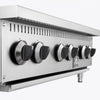 FORNO Commerciale 36 Inch Gas Hotplate with 6 Burners, 156,000 BTU, Stainless Steel - FCMHP0079-36 | Plaque de cuisson a gaz Commerciale de 36 po avec 6 bruleurs, 156 000 BTU, acier inoxydable – FCMHP0079-36