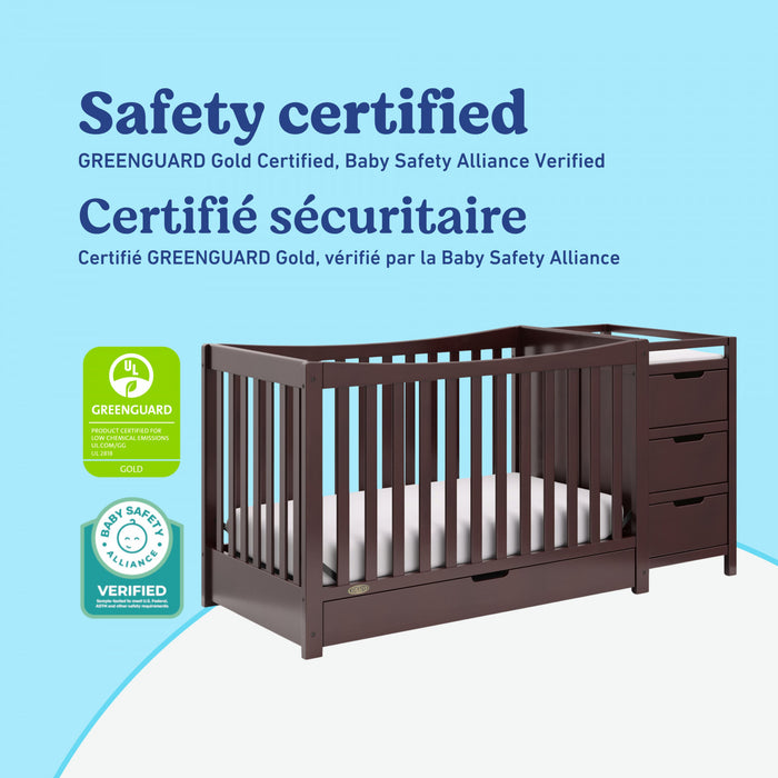 Graco Remi 4-in-1 Convertible Crib and Changer - Espresso