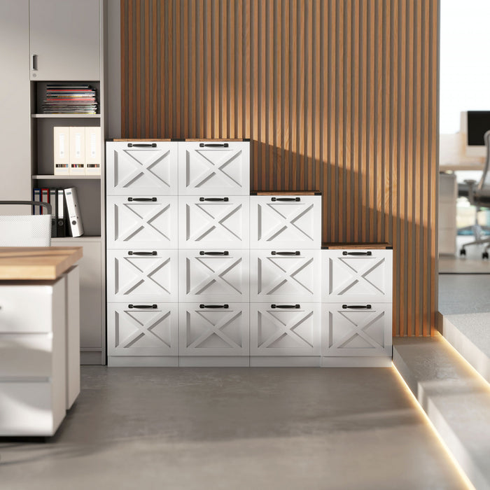 HOMCOM 2 Drawer File Cabinet, Filing Cabinet Fits Letter/A4 Size, White