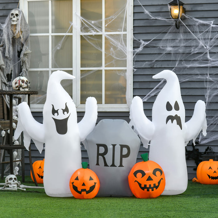 Homcom 4ft White Ghost Inflatable Halloween Decoration