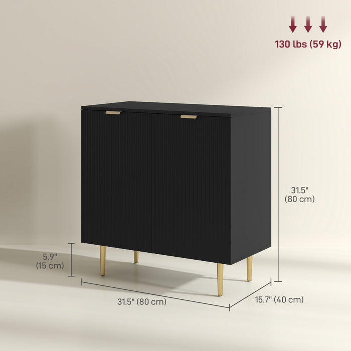 HOMCOM Sideboard Buffet Cabinet with Adjustable Shelves, Black