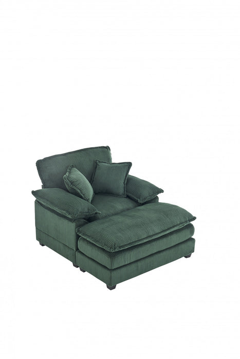 Liam 46.9\" Modern indoor corduroy sofa with 2 soft cushions ,Green Sofa