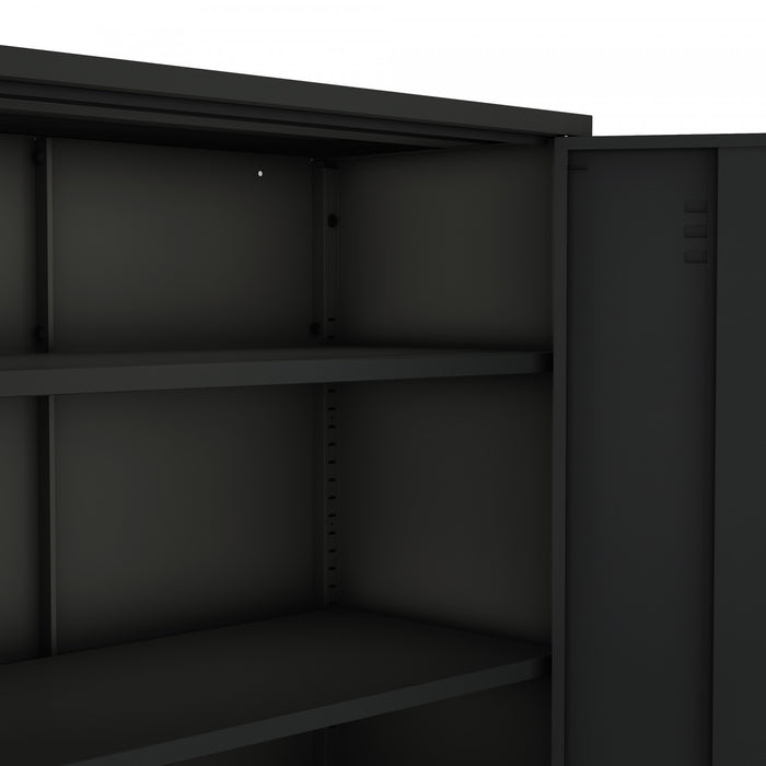 Naomi Modern 32\" Metal Accent Cabinet in Black