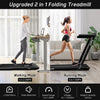 Superfit 2.25hp 2 In 1 Dual Display Folding Treadmill Jogging Machine W/app Control Black