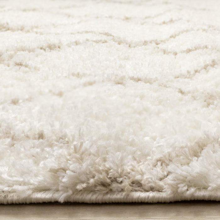 Taylor Cream Brown Lattice Shag Rug, 7'10\" x 10'6\" Indoor Area Rug
