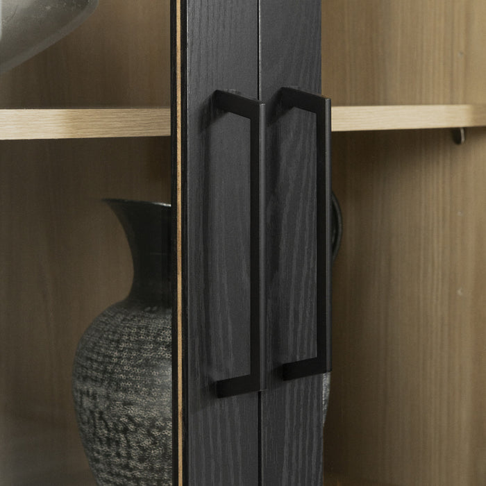 Arum Contemporary 3-Door Dining Room Buffet with doors Black Oak and Natural Ash - South Shore Kitchen Storage