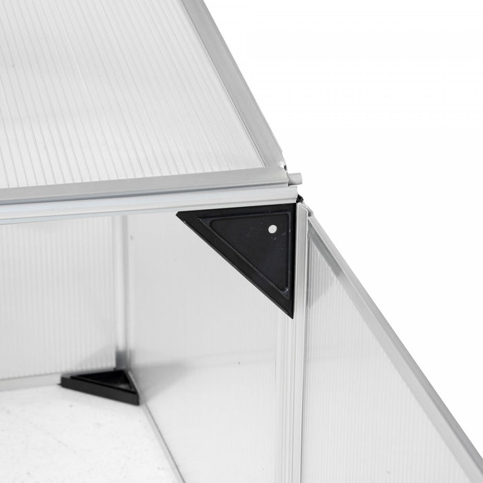 Outsunny Aluminium Cold Frame Greenhouse Kit Raised Plants Bed Protection With Independent Opening Tops For Flower, Vegetable, Plants, 47\" X 39\" X 16\", Silver