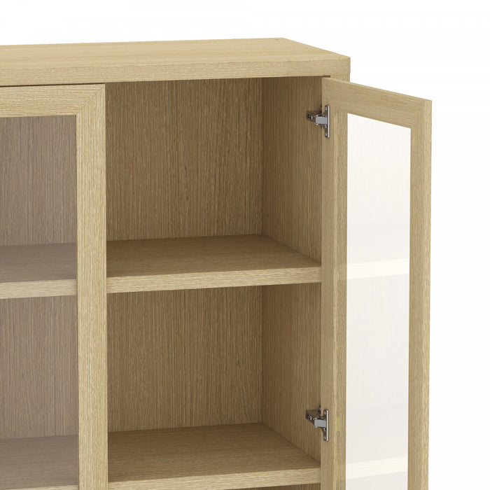 Rivington Modern 38\" Bookcase Cabinet in Natural Oak - Set of 3
