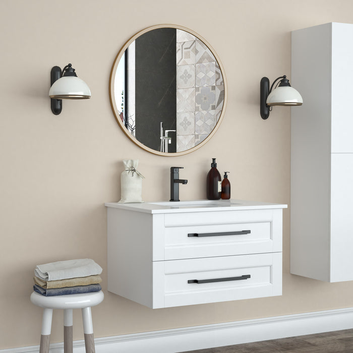 Joinery 28 Inch Framed Round Mirror In Gold