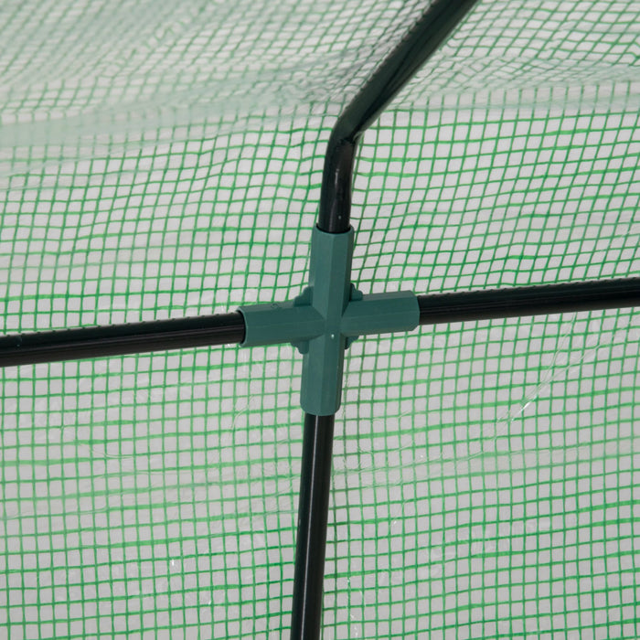 Outsunny 6' X 3' X 3' Mini Greenhouse With 2 Pe/plastic Covers, Dark Green