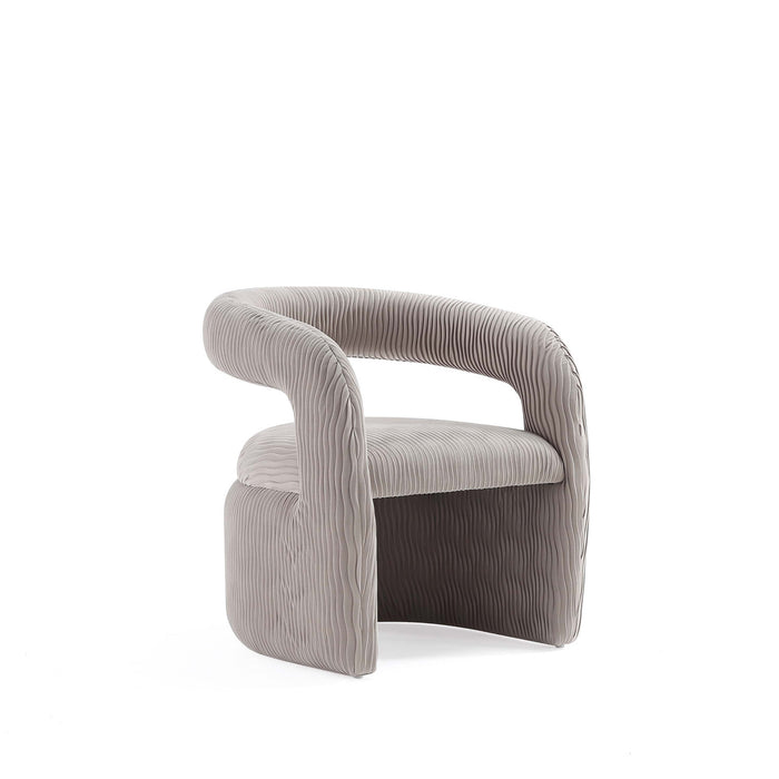 Corvette Mid-Century Modern Velvet Lounge Chair in Dove