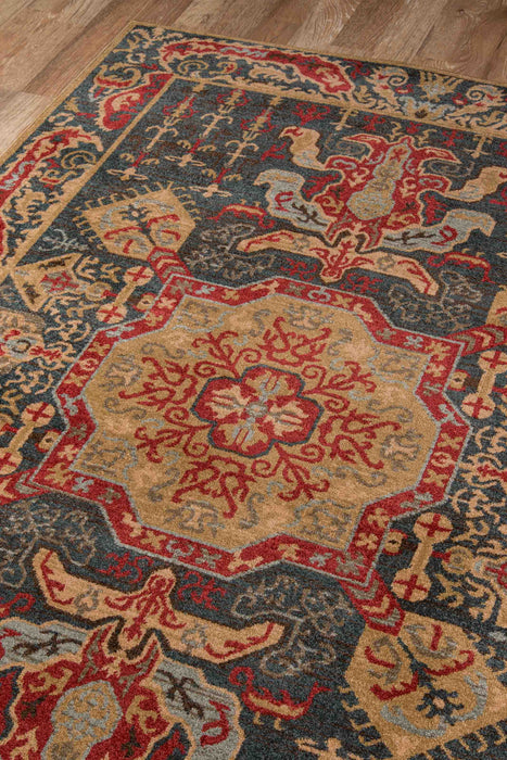 Sofia Traditional 2'3\" x 7'6\" Runner Rug in Blue Indoor Area Rug