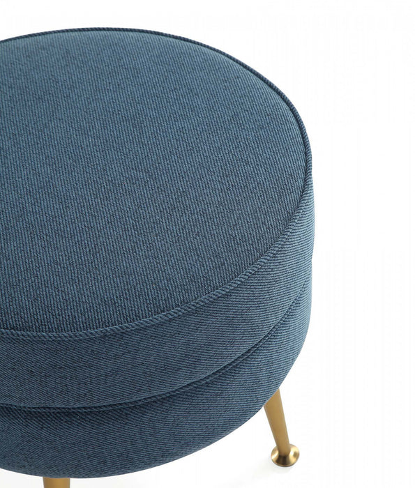 Bailey Mid-Century Modern 1-Piece Accent Ottoman in Blue, Gray, Wheat and Sage Green