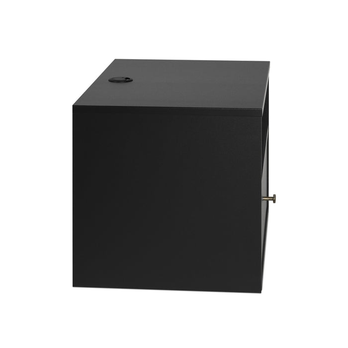 Floating Shelf with Drawer - Black