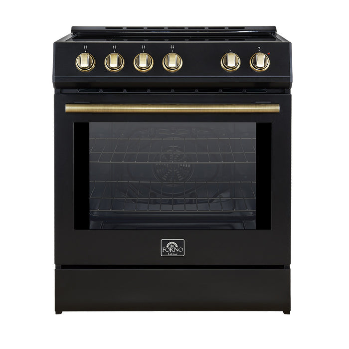 Forno Leonardo Espresso 30\" Slide-In Induction Range, Black -FFSIN0982-30BLK