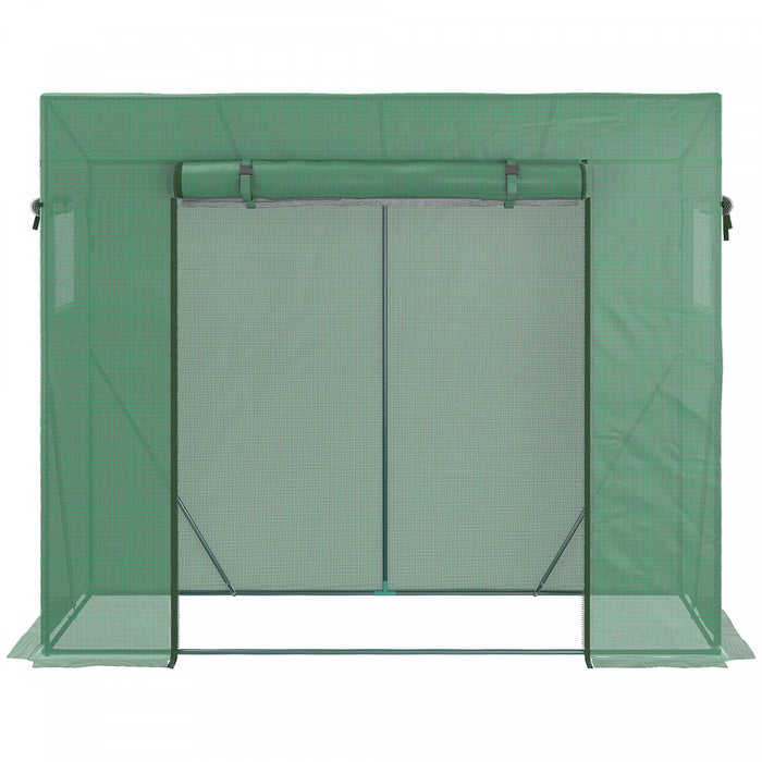 Outsunny 6.6' X 2.5' X 5.5' Walk-in Greenhouse Patio Hot House Plants Flowers Herbs Tomato Grow With Steel Frame Door Window Garden Balcony Patio Green