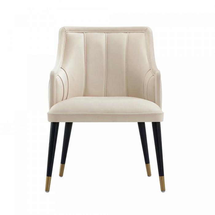 Eda Modern Wood Armchair in Cream Dining Chair