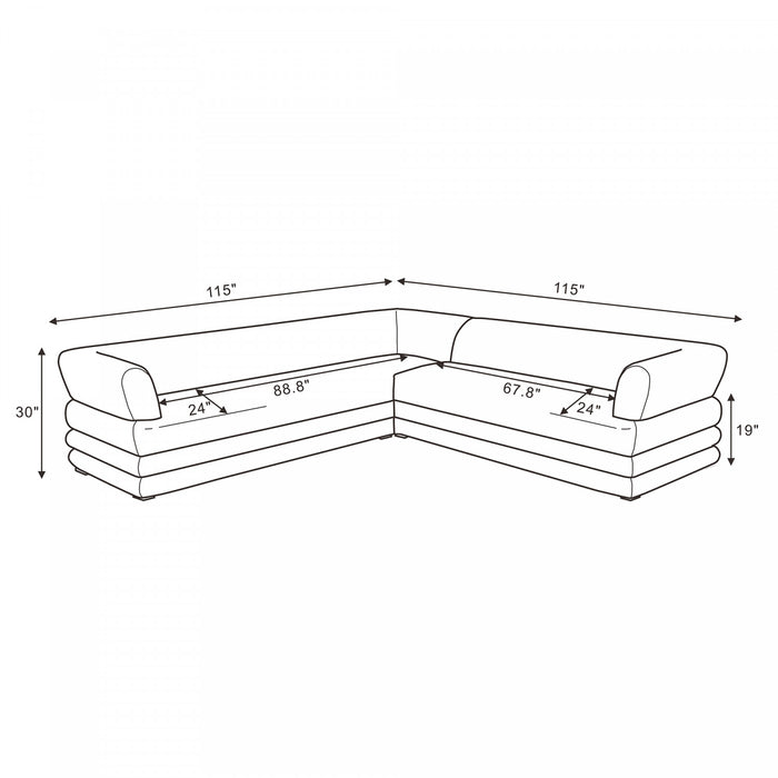 Royal Contemporary Modern 2-Piece Sectional in Green