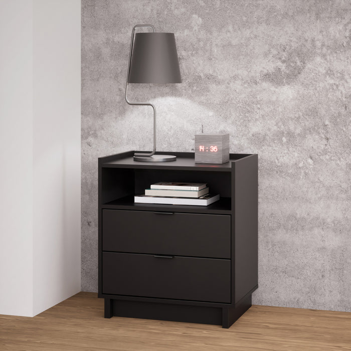 Prepac Simply Modern 23.75\" 2-Drawer Nightstand - Black