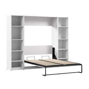 Bestar Claremont 10-Shelf Full Murphy Bed - White