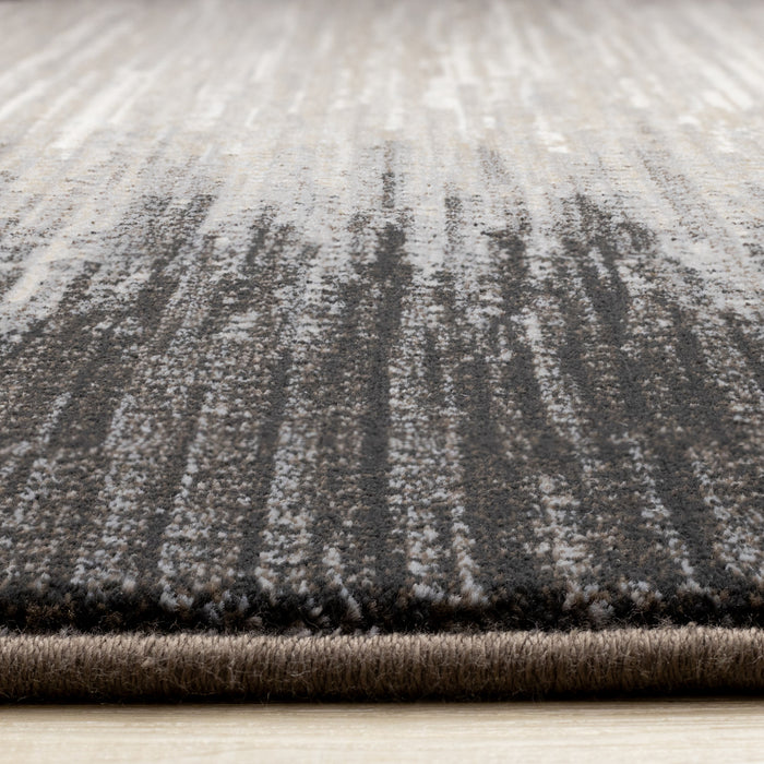 Amelia Dense Black Beige Border Area Rug - 7'10\" x 10'10\"
