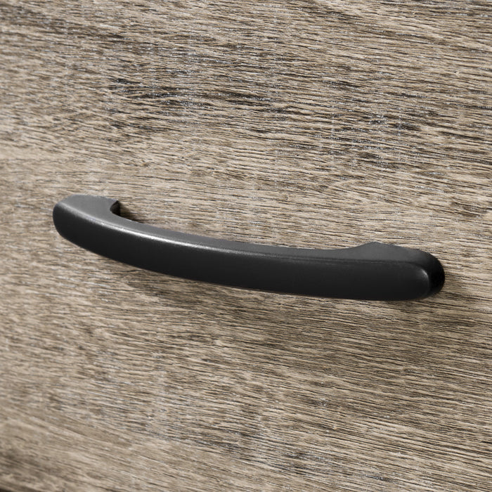 Axess Office Desk with Keyboard Tray and Drawer with USB Port Weathered Oak - South Shore