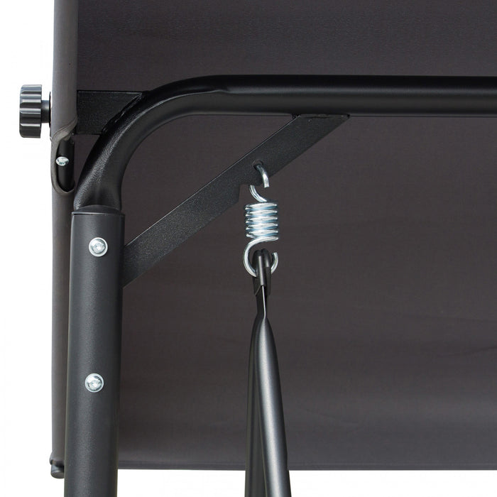 Outsunny 3 Person Outdoor Porch Swing Chair W/ Adjustable Canopy, Grey