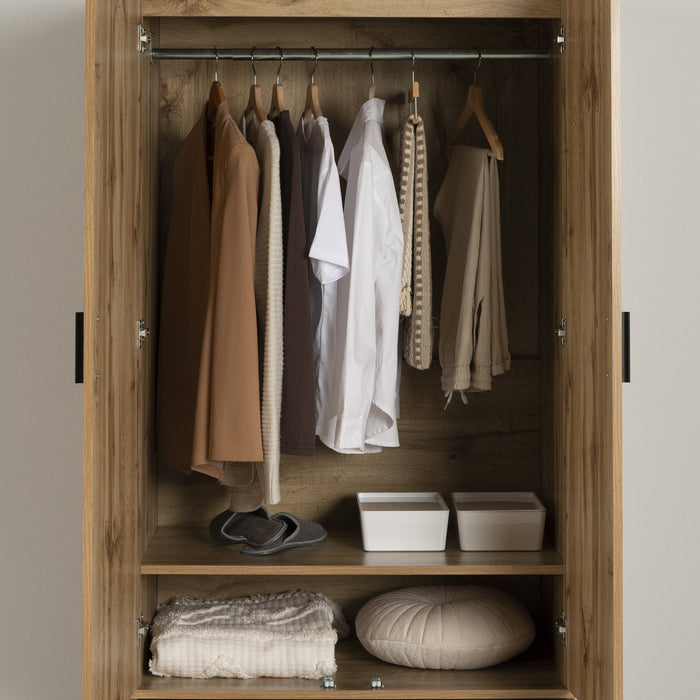 Musano Wardrobe Armoire With Doors And Drawers - Nordik Oak 