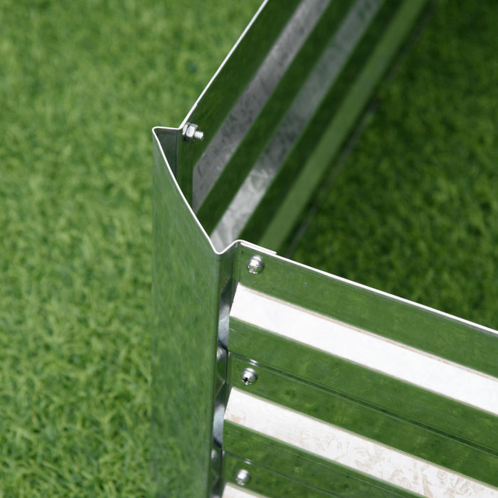 Outsunny Galvanized Raised Garden Bed, 4' x 3' x 1' Metal Planter Box