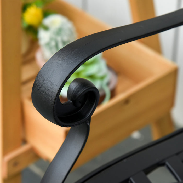 Outsunny 2-seater Aluminum Garden Bench Outdoor Loveseat Chair