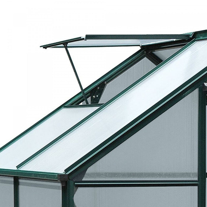 Outsunny 6.2' X 4.3' X 6.6' Clear Polycarbonate Greenhouse Large Walk-in Green House Garden Plants Grow Galvanized Base Aluminium Frame W/ Slide Door