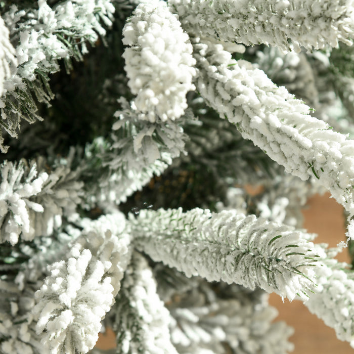 Homcom 5ft Artificial Snow-flocked Christmas Tree With 521 Tips