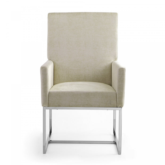 Element Modern Velvet Metal Dining Chair in Champagne - Set of 2