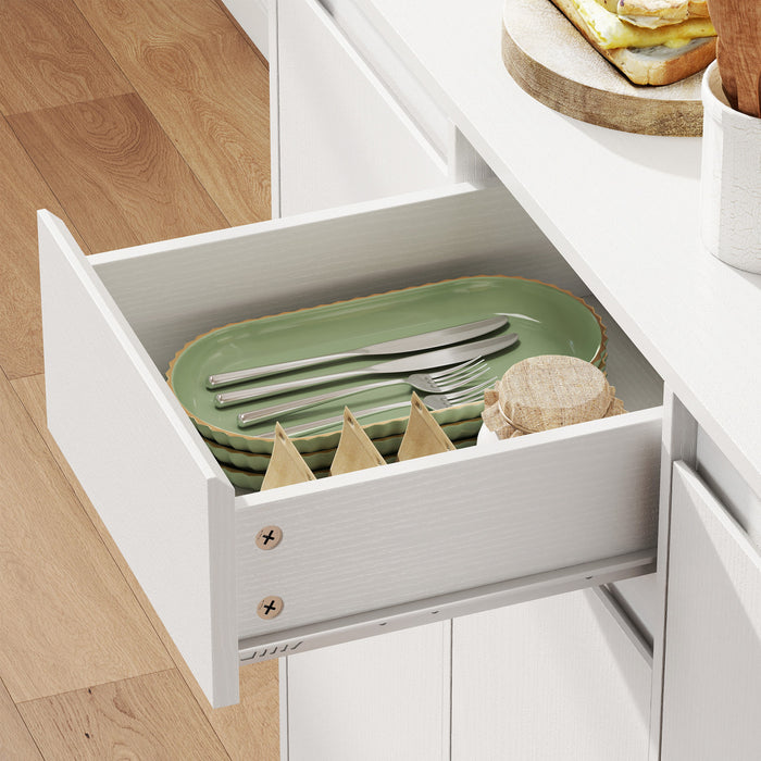 HOMCOM 71\" Pantry Cabinet, Storage Cabinet with Charging Station, White