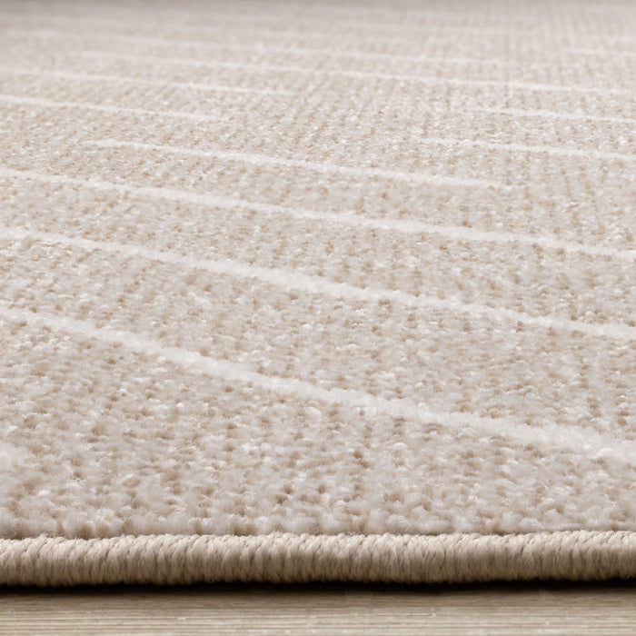 Covington Beige Cream Diagonal Rain Streaks Design Rug, 7'10\" x 10'6\" Indoor Area Rug