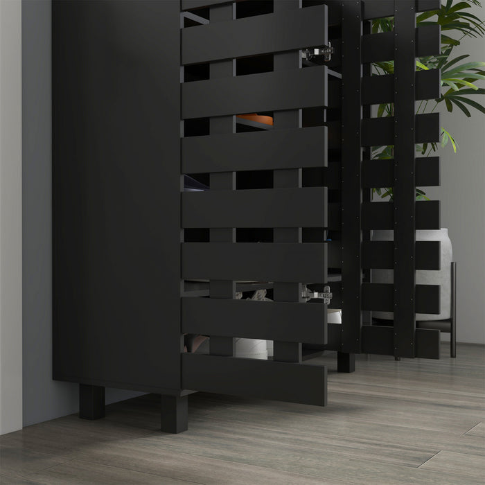HOMCOM Shoe Storage Cabinet with 5-tier Cupboard and 5 Open Shelves