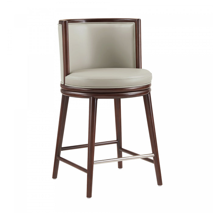 Evalyn Modern Wood Upholstered Counter Stool in Stone - Set of 3