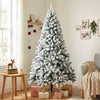 HOMCOM 7ft Flocked Christmas Tree with Hinged Design, Fir Xmas Tree