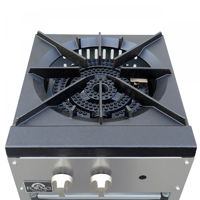 FORNO Commerciale Gas Stock Pot Range, 1 Burner, 80,000 BTU, Stainless Steel - FCMSP0089-18
